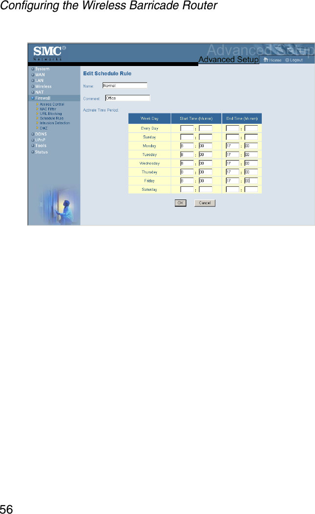 Configuring the Wireless Barricade Router56