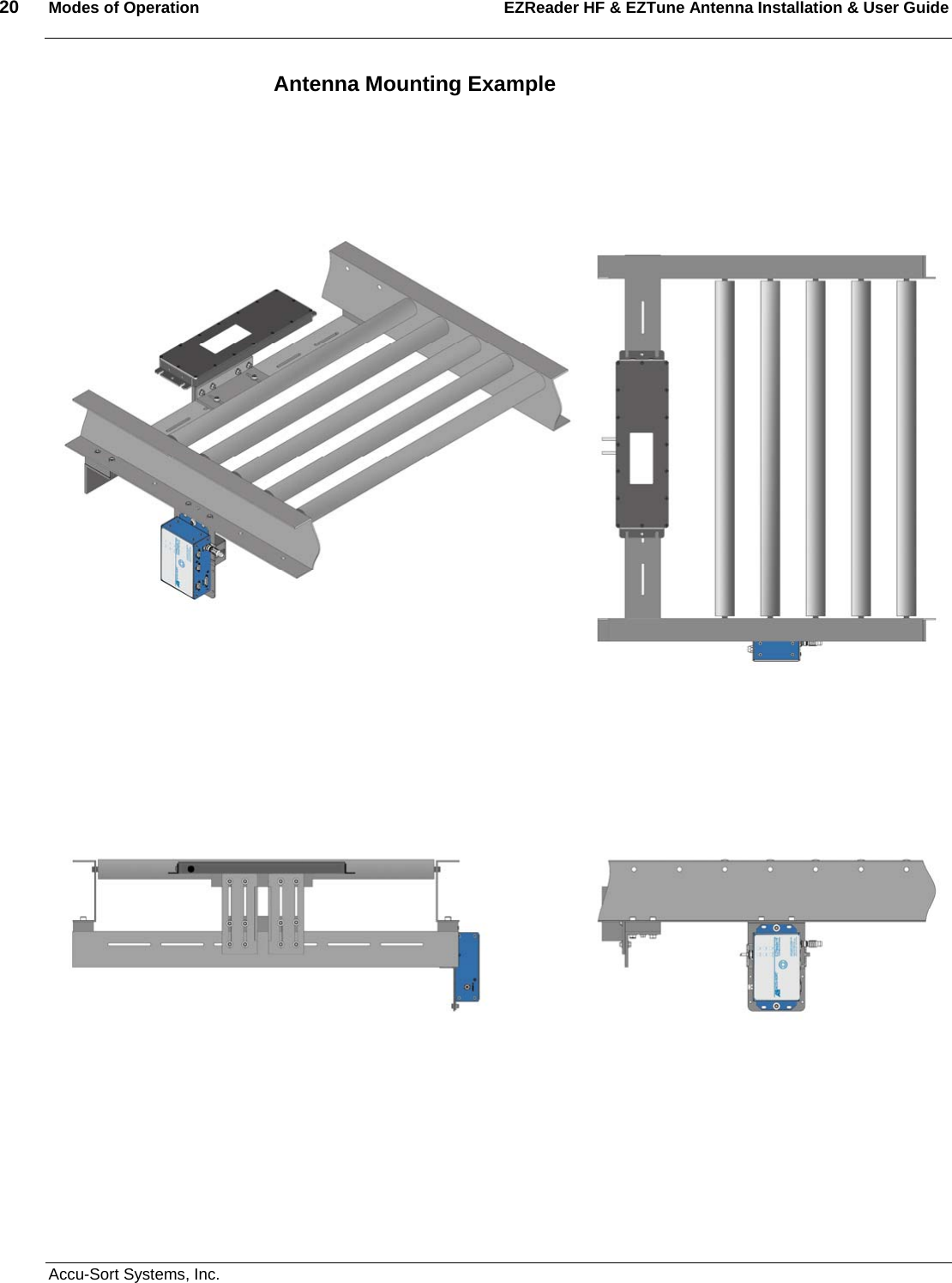 20  Modes of Operation EZReader HF &amp; EZTune Antenna Installation &amp; User Guide   Accu-Sort Systems, Inc. Antenna Mounting Example              