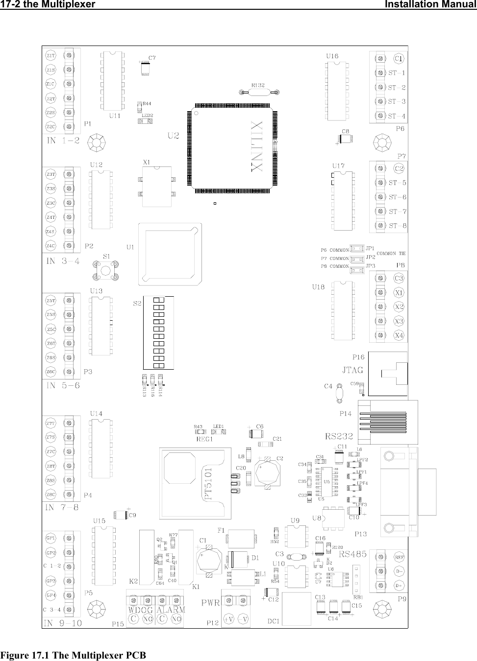 17-2 the Multiplexer                                                                                                      Installation Manual                 Figure 17.1 The Multiplexer PCB