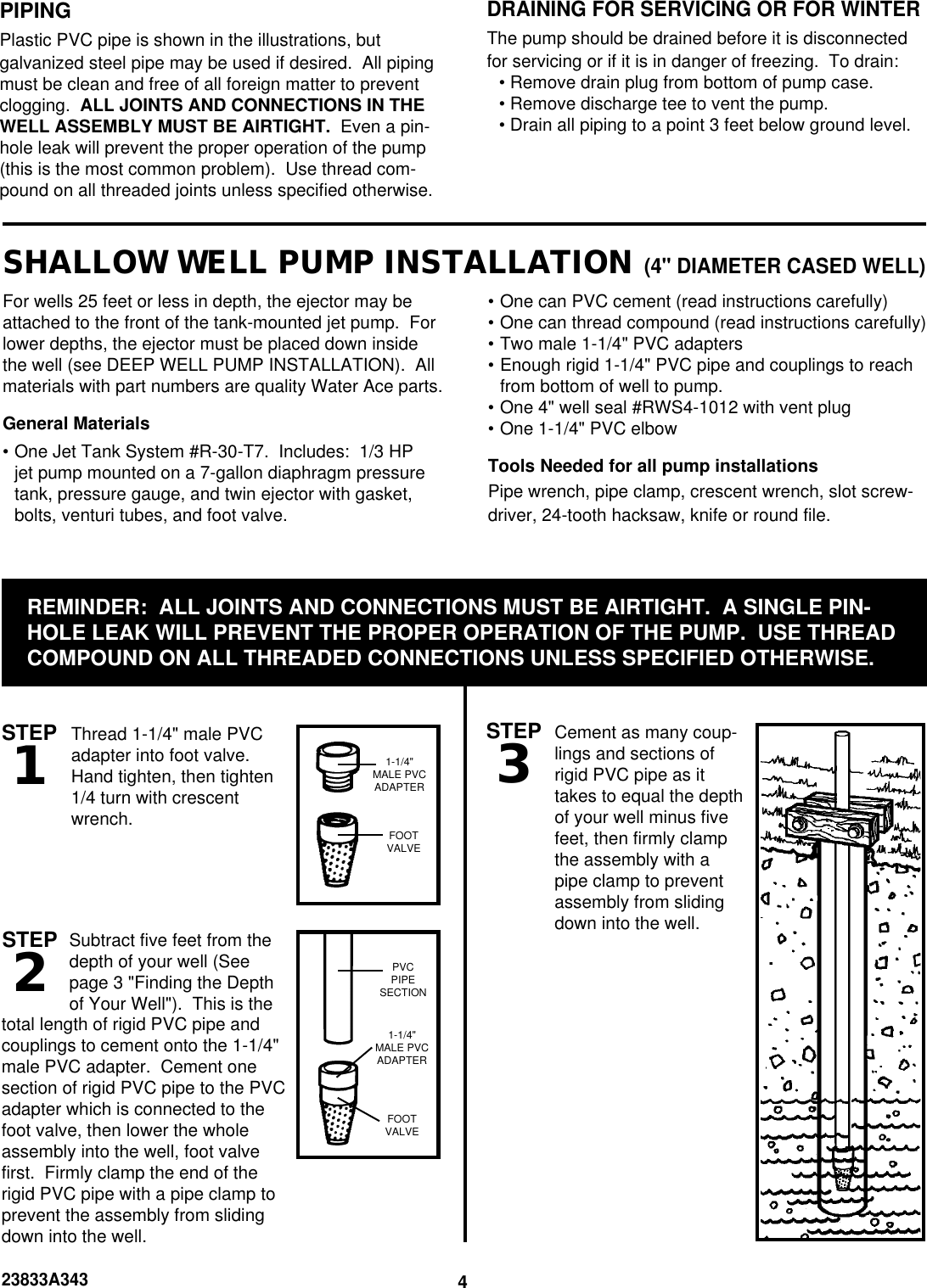 Page 4 of 10 - Ace-Hardware Ace-Hardware-Jet-Tank-System-R-30-T7-Users-Manual- 23833A343 R30-T7  Ace-hardware-jet-tank-system-r-30-t7-users-manual