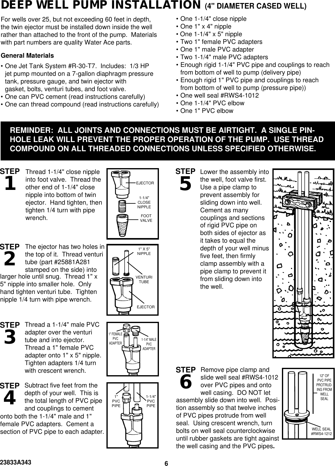 Page 6 of 10 - Ace-Hardware Ace-Hardware-Jet-Tank-System-R-30-T7-Users-Manual- 23833A343 R30-T7  Ace-hardware-jet-tank-system-r-30-t7-users-manual