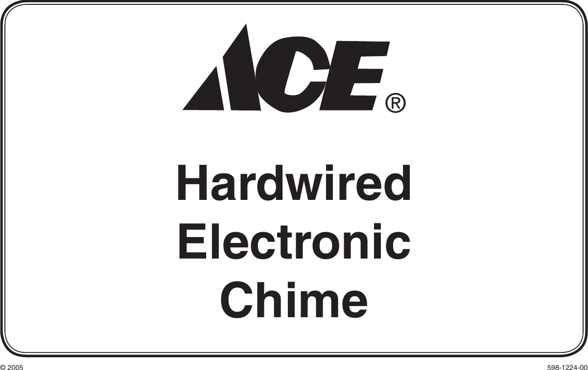 Page 1 of 8 - Ace-Hardware Ace-Hardware-Tr-0070-Bx-Users-Manual- 598-1224-00  Ace-hardware-tr-0070-bx-users-manual