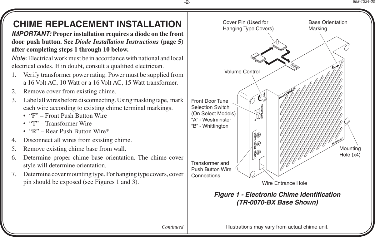 Page 2 of 8 - Ace-Hardware Ace-Hardware-Tr-0070-Bx-Users-Manual- 598-1224-00  Ace-hardware-tr-0070-bx-users-manual
