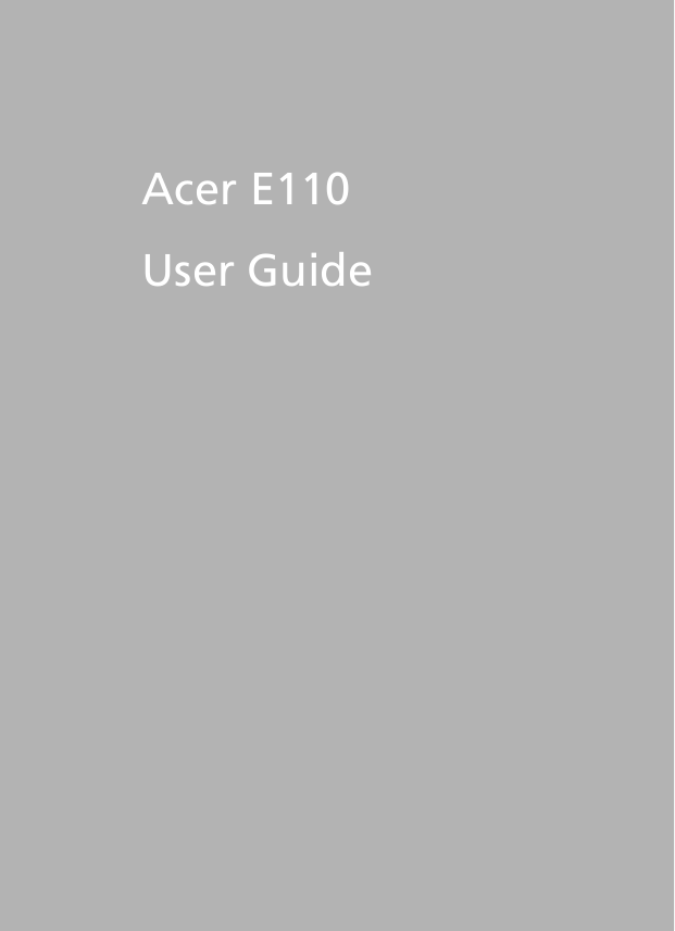 1Acer E110User Guide