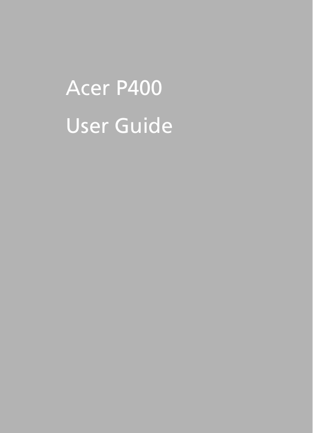 1Acer P400User Guide