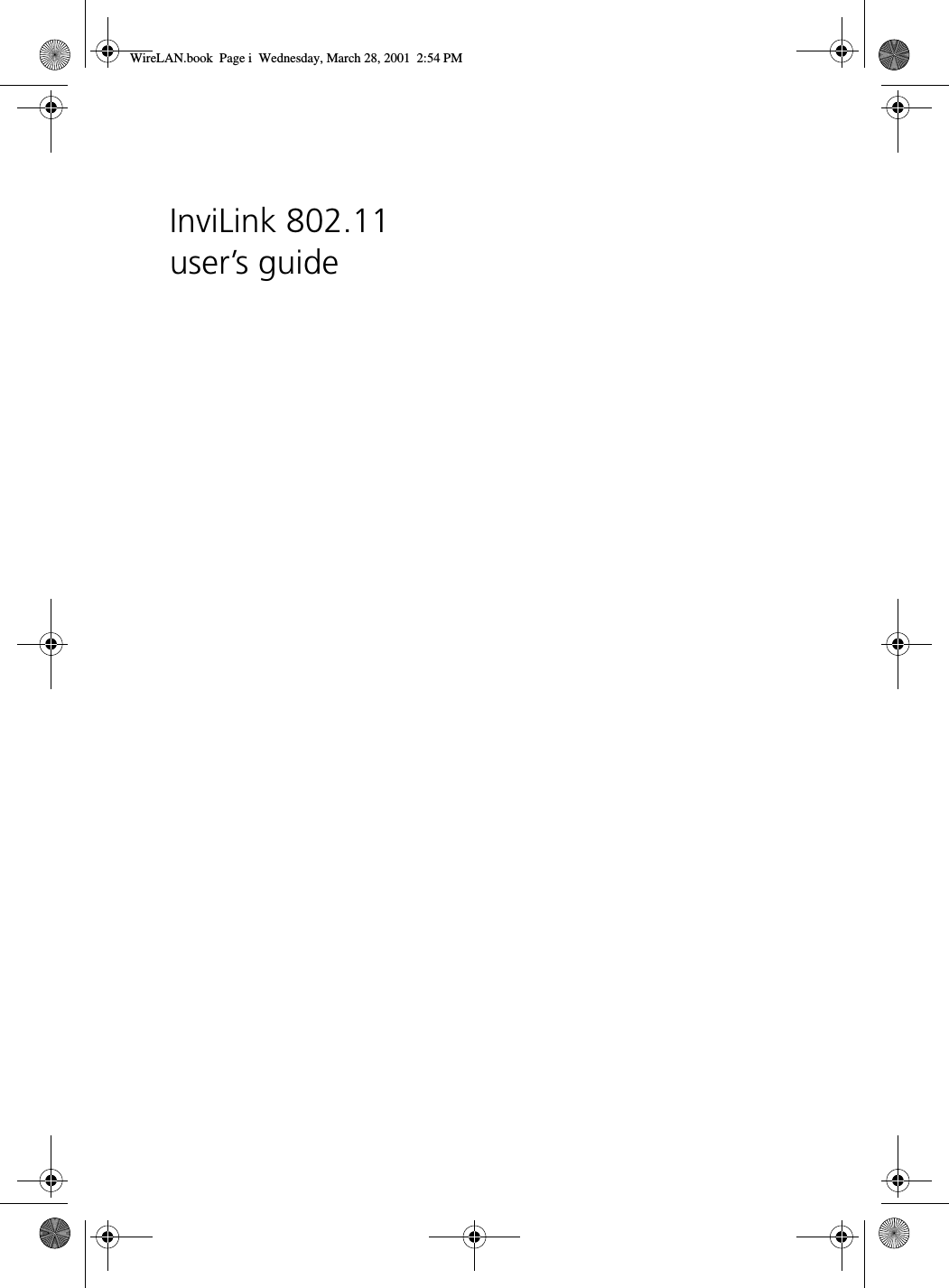 InviLink 802.11 user’s guideWireLAN.book  Page i  Wednesday, March 28, 2001  2:54 PM