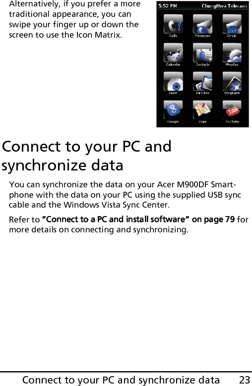 Acer M900DF Smartphone User Guide24