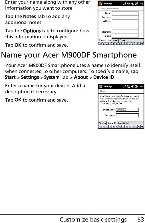 Acer M900DF Smartphone User Guide54