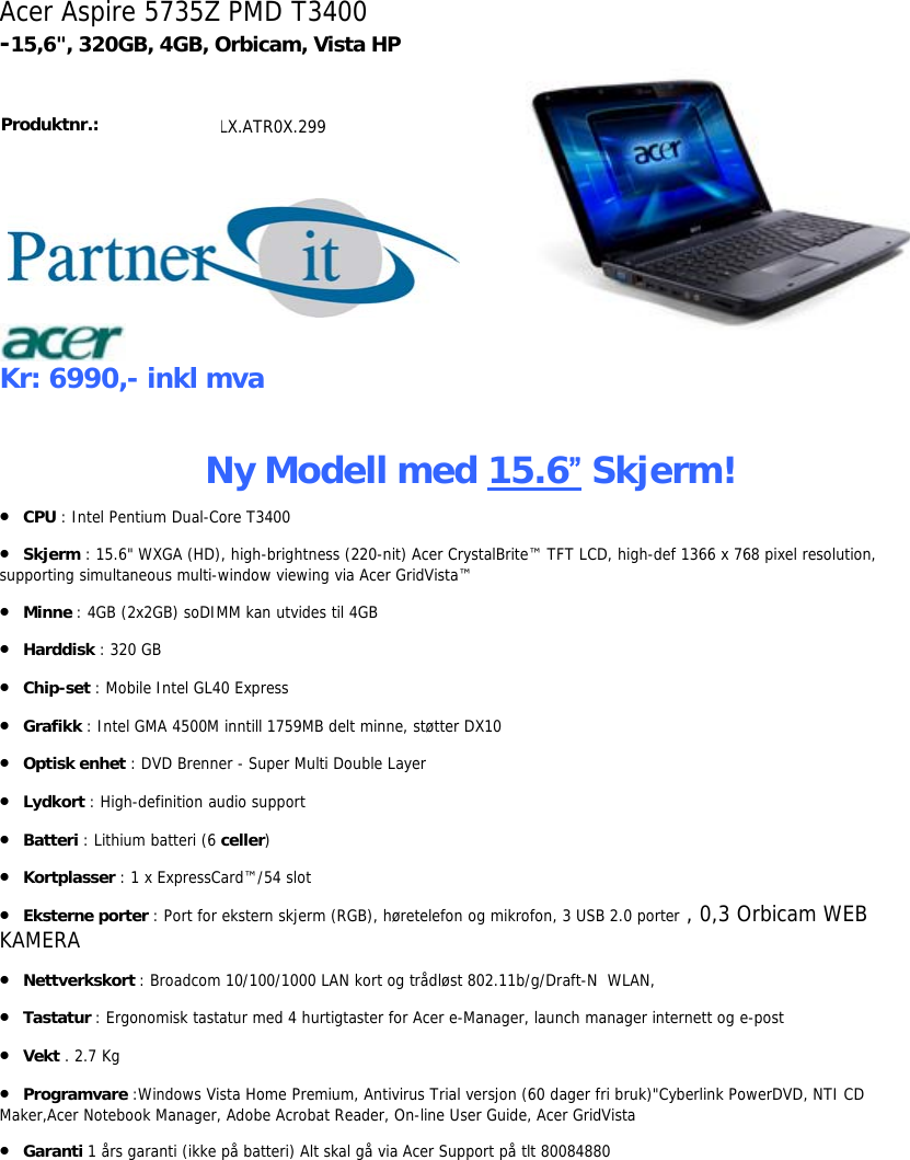 Acer 5735z Pmd T3400 Users Manual