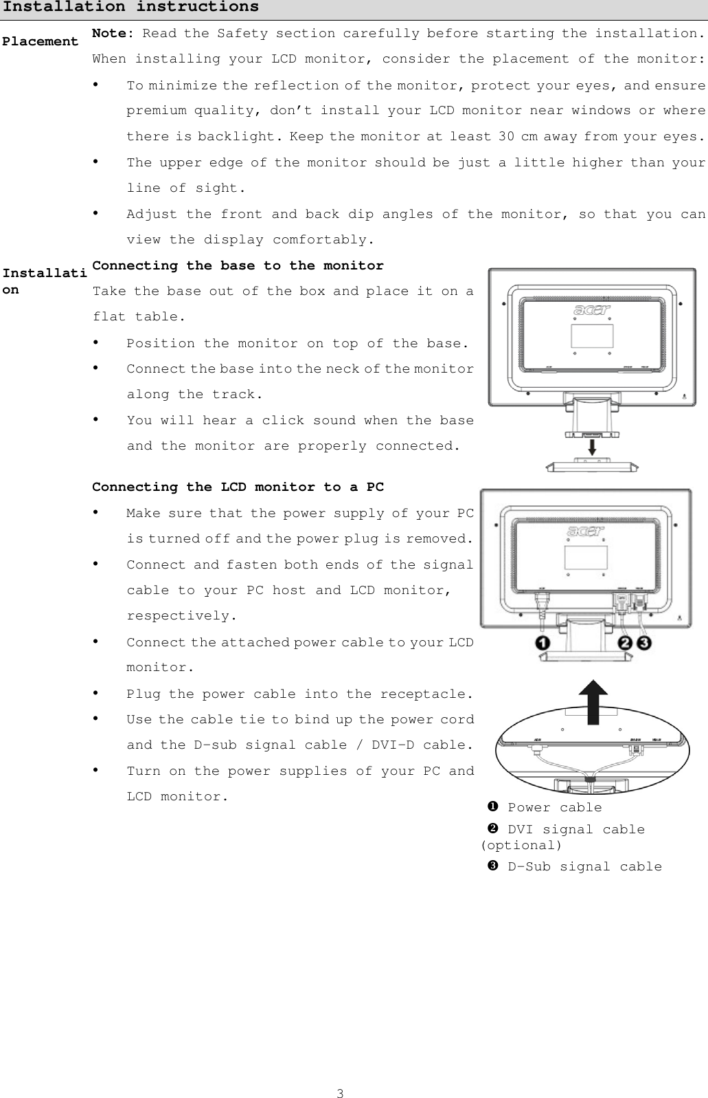 Page 4 of 11 - Acer Acer-Al2216W-Users-Manual- AL2017 English User's Guide Acer-al2216w-users-manual