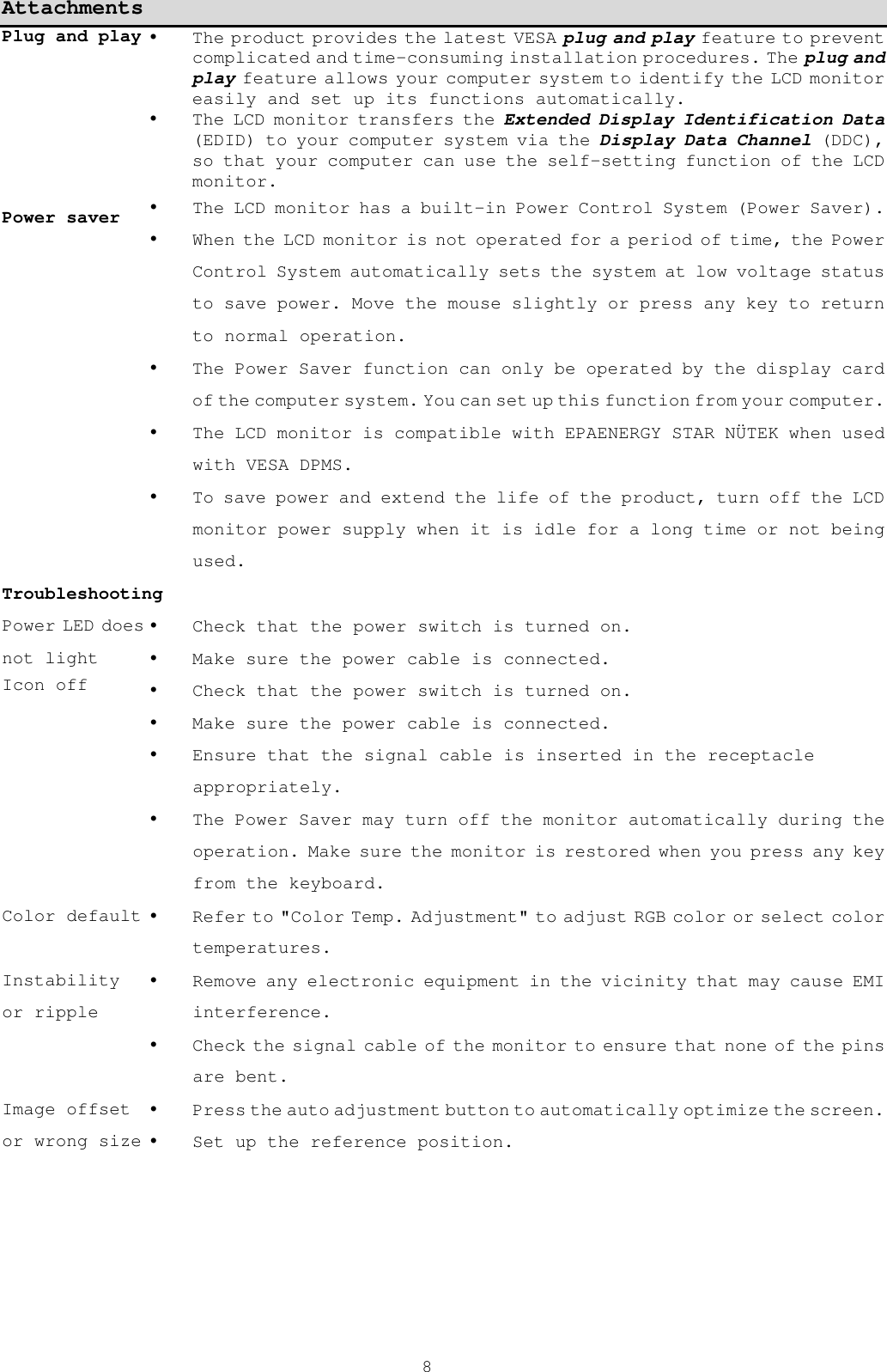 Page 9 of 11 - Acer Acer-Al2216W-Users-Manual- AL2017 English User's Guide Acer-al2216w-users-manual
