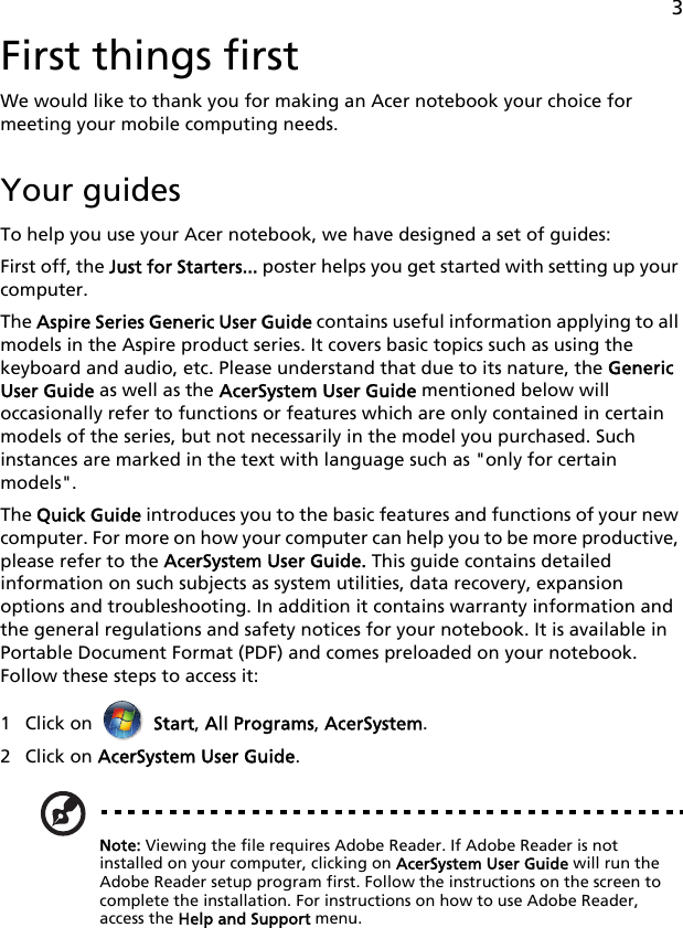 Acer Aspire 7540 Series Users Manual JV71_TR_AS7540_QG