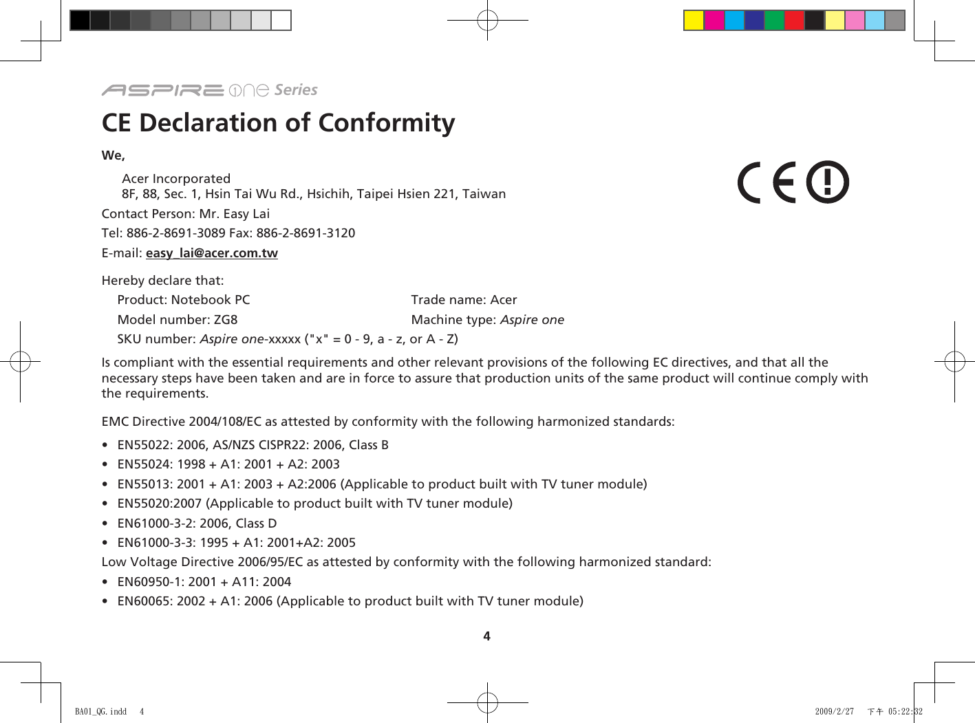 Page 4 of 12 - Acer Acer-Aspire-One-Zg8-Users-Manual-  Acer-aspire-one-zg8-users-manual