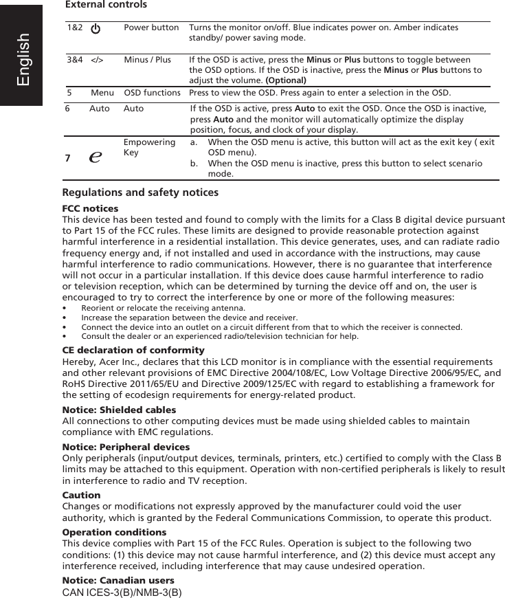 Page 2 of 3 - Acer Acer-V226Hql-Quick-Start-Guide- 47A  Acer-v226hql-quick-start-guide