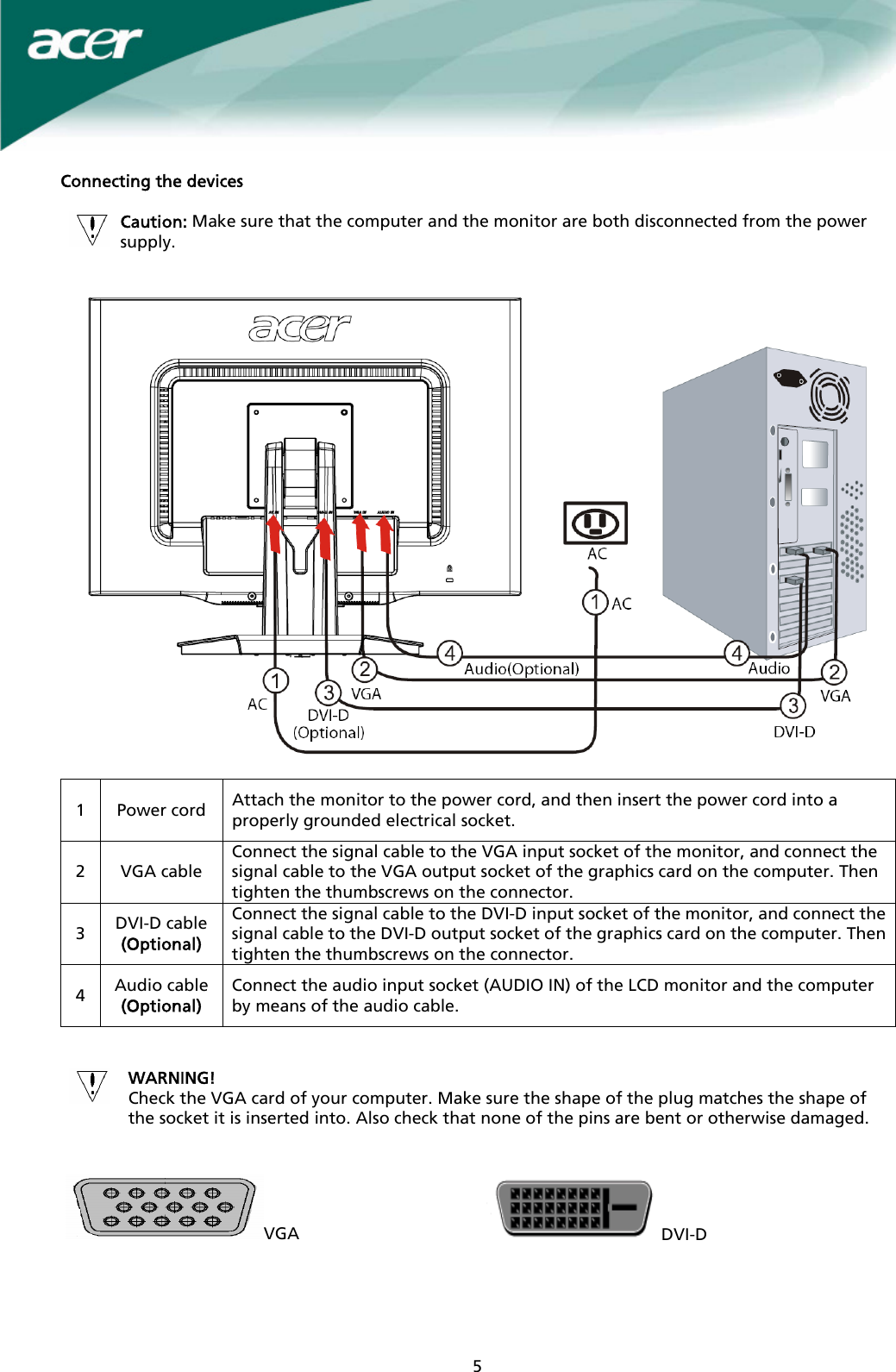 Page 5 of 11 - Acer Acer-X221W-Users-Manual X221W User_enu