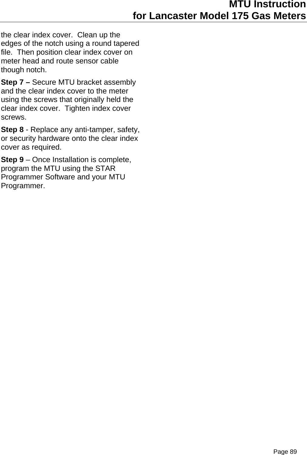 Page 89 of Aclara Technologies 09015 Transmitter for Meter Reading User Manual users manual