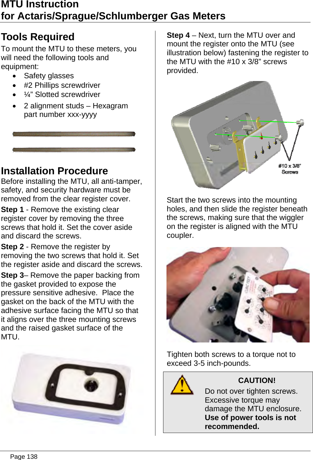 Page 138 of Aclara Technologies 11583-2 TRANSMITTER FOR METER READING User Manual