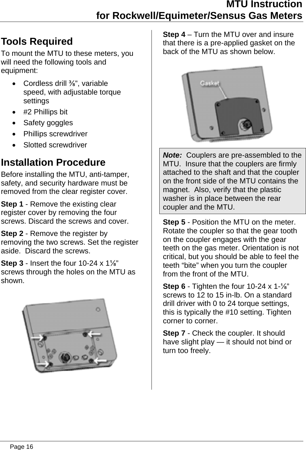 Page 16 of Aclara Technologies 11583-2 TRANSMITTER FOR METER READING User Manual