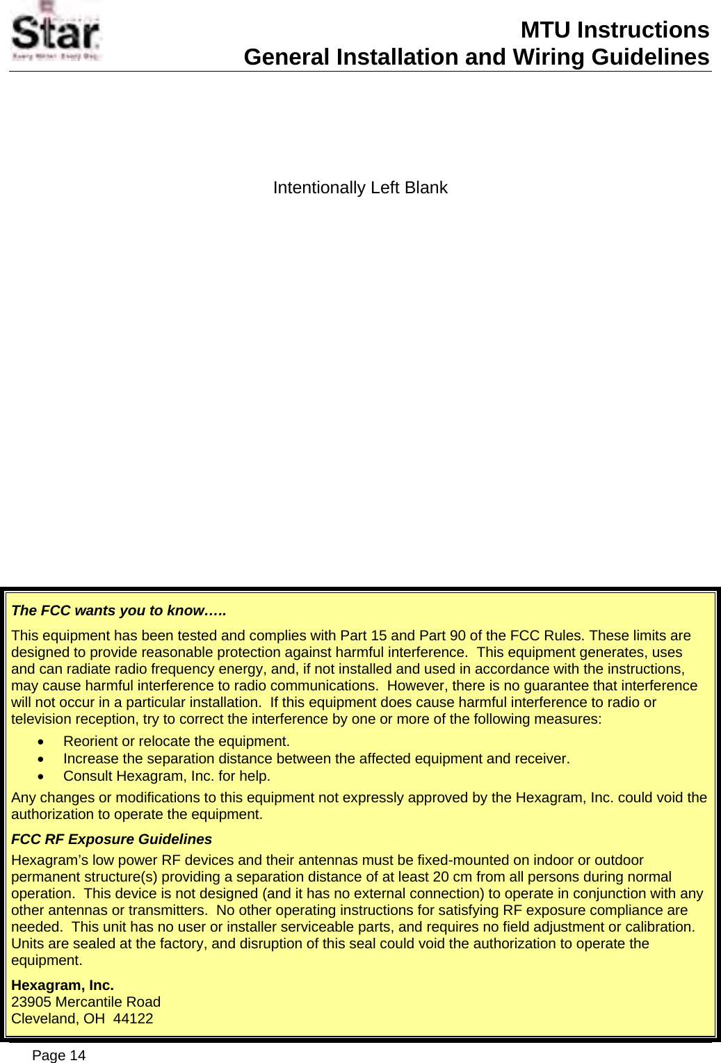 Page 3 of Aclara Technologies 11583-2 TRANSMITTER FOR METER READING User Manual