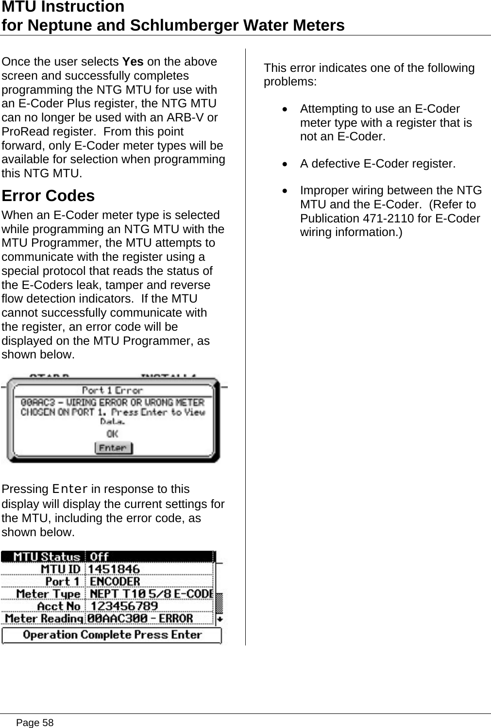 Page 58 of Aclara Technologies 11583-2 TRANSMITTER FOR METER READING User Manual