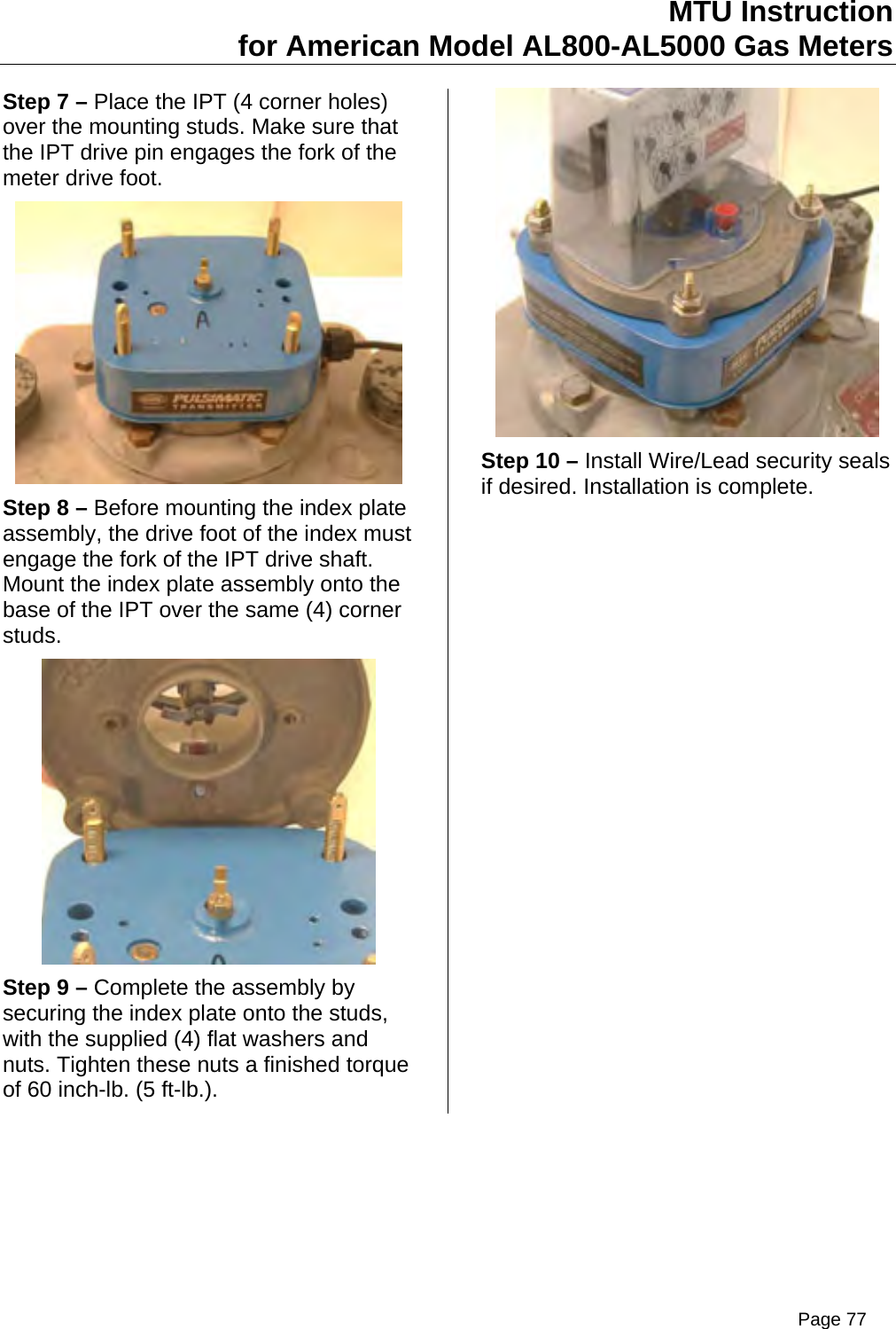 Page 77 of Aclara Technologies 11583-2 TRANSMITTER FOR METER READING User Manual