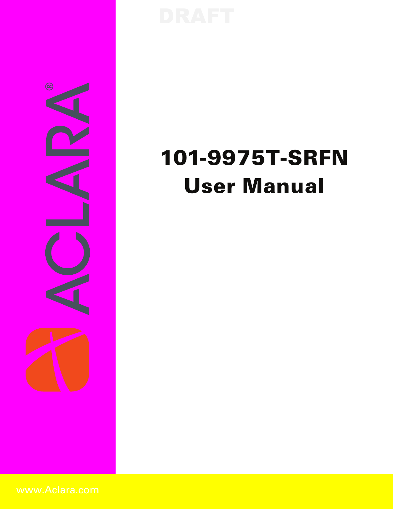 www.Aclara.com101-9975T-SRFNUser ManualDRAFT