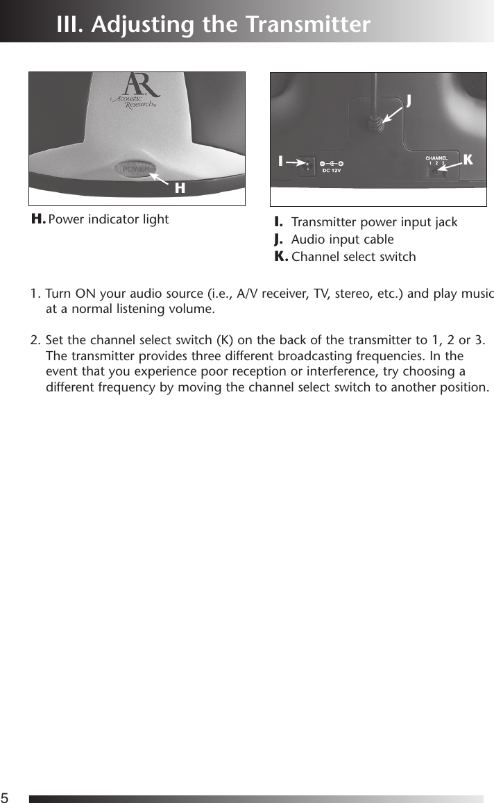 Page 6 of 12 - Acoustic-Research Acoustic-Research-Aw-871-Users-Manual-  Acoustic-research-aw-871-users-manual