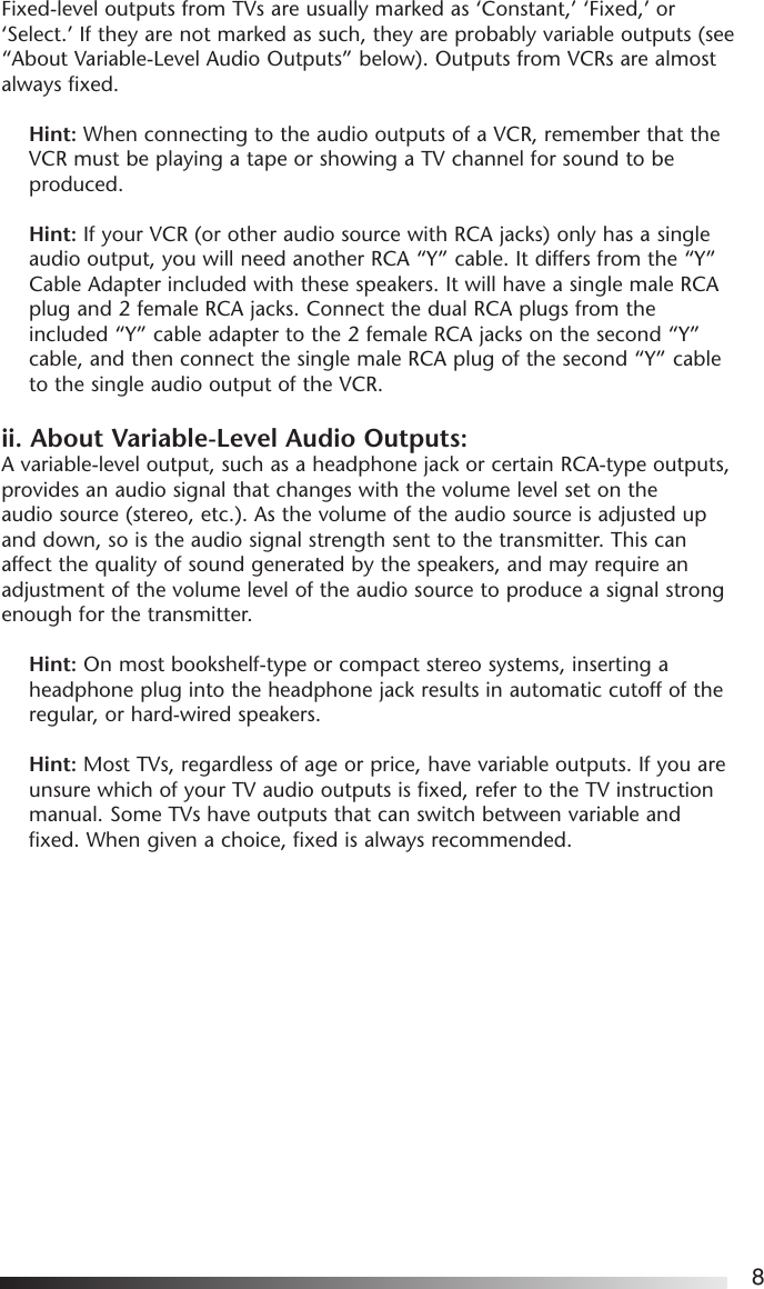Page 9 of 12 - Acoustic-Research Acoustic-Research-Aw-871-Users-Manual-  Acoustic-research-aw-871-users-manual