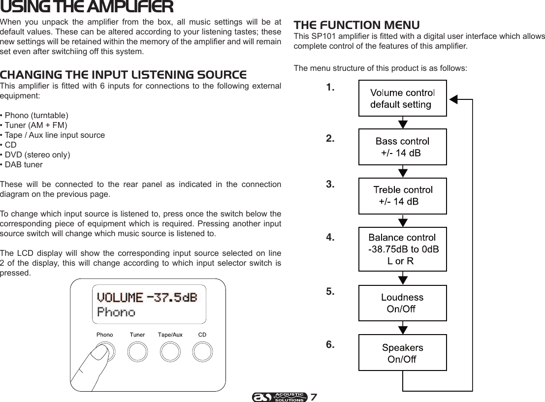 Page 7 of 12 - Acoustical-Solutions Acoustical-Solutions-Sp-101-Users-Manual-  Acoustical-solutions-sp-101-users-manual