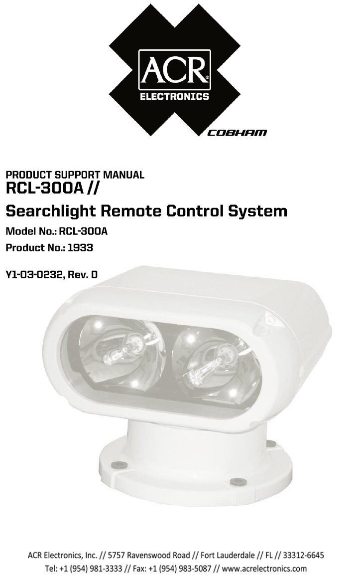 Acr Electronics Rcl 300A Users Manual