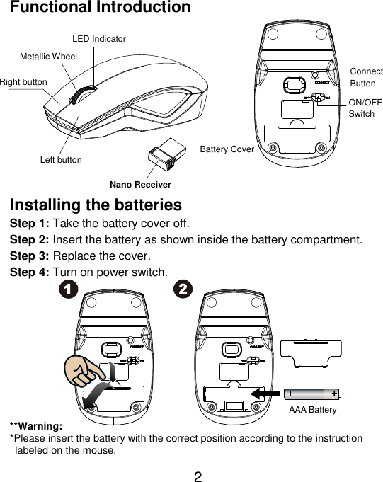 Page 3 of Acrox Technologies MU65 2.4G BlueTrace Mouse User Manual 3D Wheel Optical Mouse