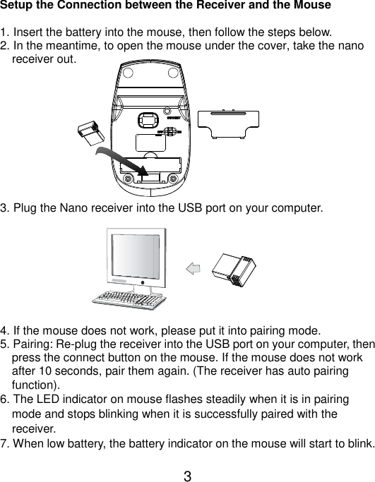 Page 4 of Acrox Technologies MU65 2.4G BlueTrace Mouse User Manual 3D Wheel Optical Mouse