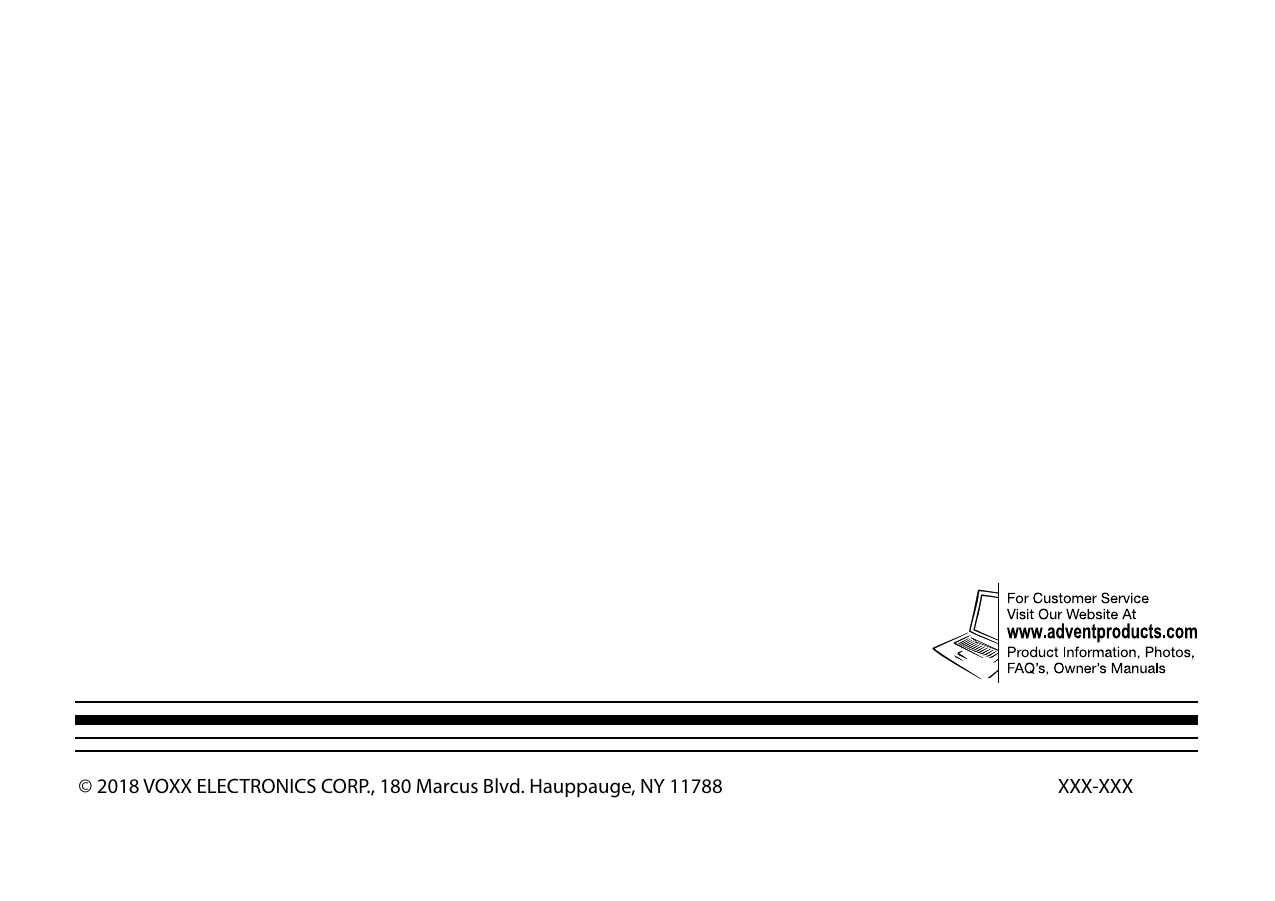 © 2018 VOXX ELECTRONICS CORP., 180 Marcus Blvd. Hauppauge, NY 11788           XXX-XXX