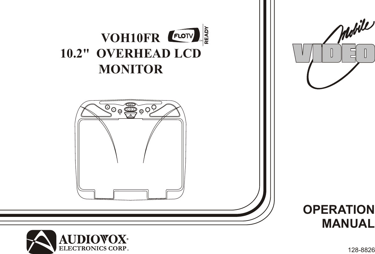 ON AUTOOFFOPERATIONMANUAL128-8826VOH10FR10.2&quot;  OVERHEAD LCDMONITOR 