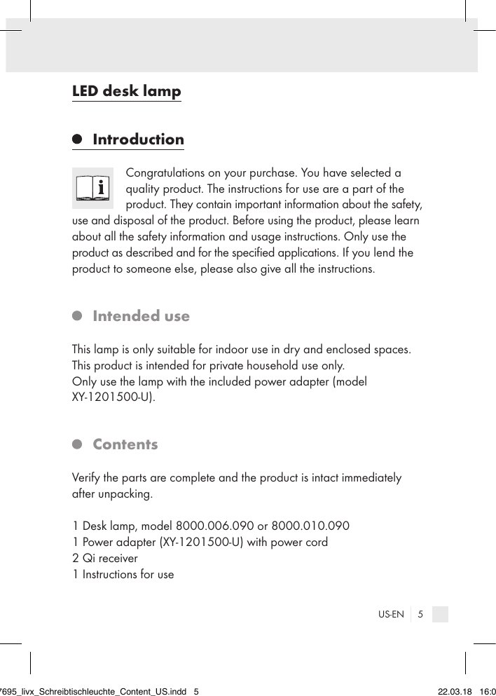 Action 287695 Led Portable Luminaires User Manual 287695 Livx