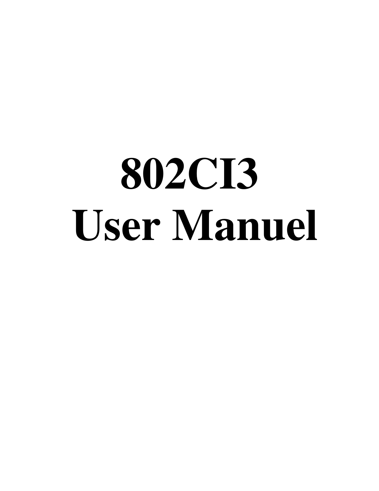   802CI3 User Manuel 