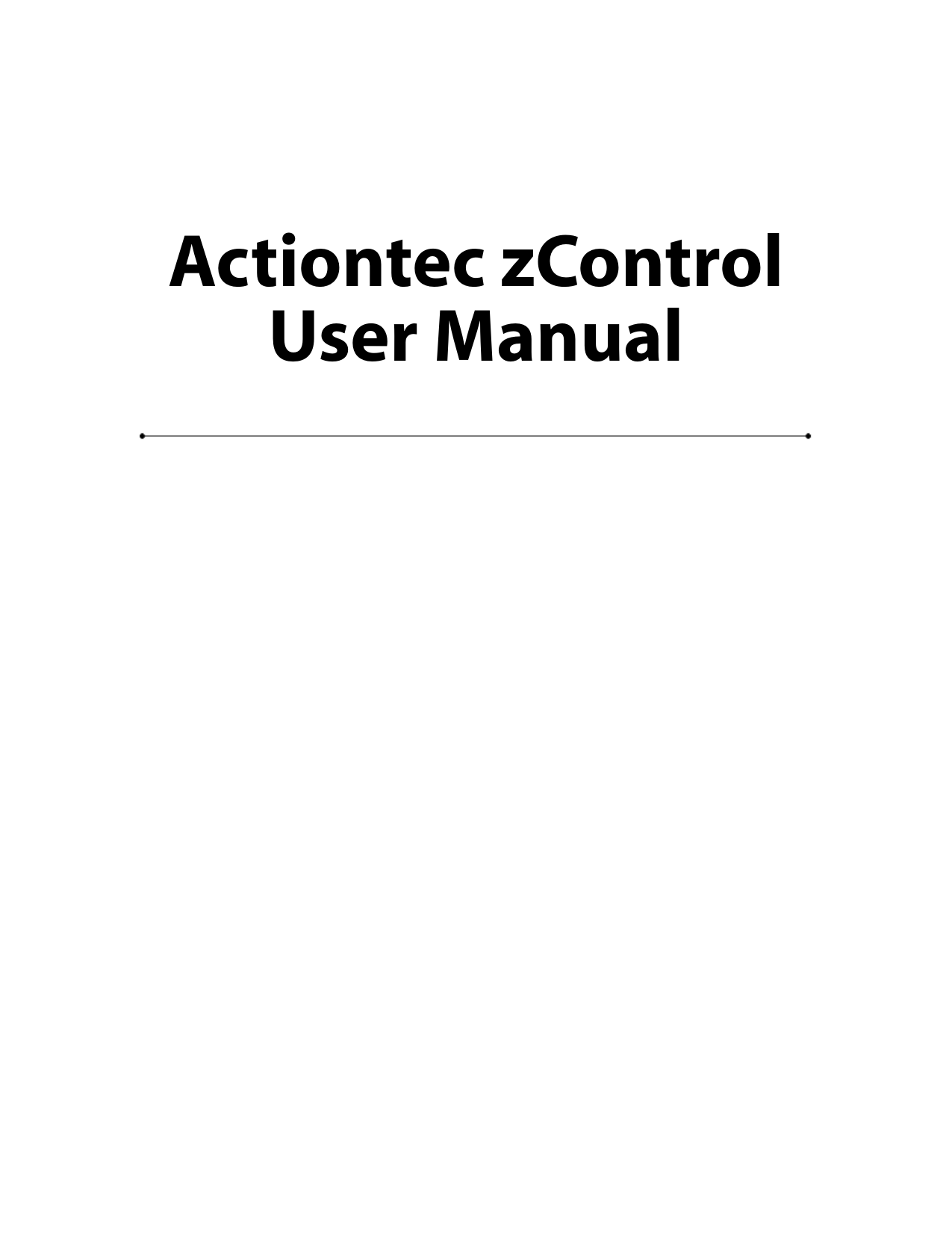 Actiontec zControlUser Manual   