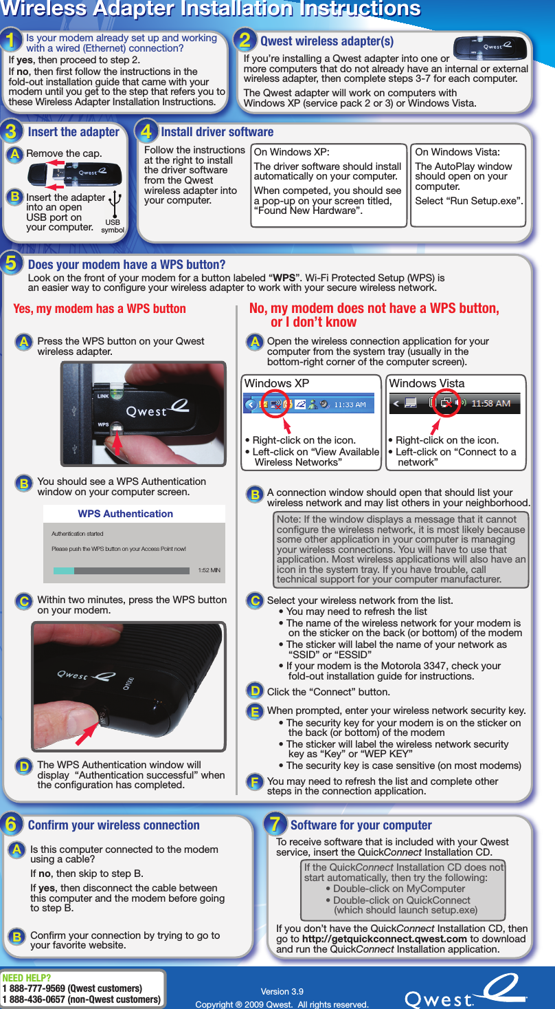 Page 1 of 1 - Actiontec Actiontec-802Ain-Qwest-Version-Quick-Start-Guide PnP_adapter_instructions_en_Actiontec