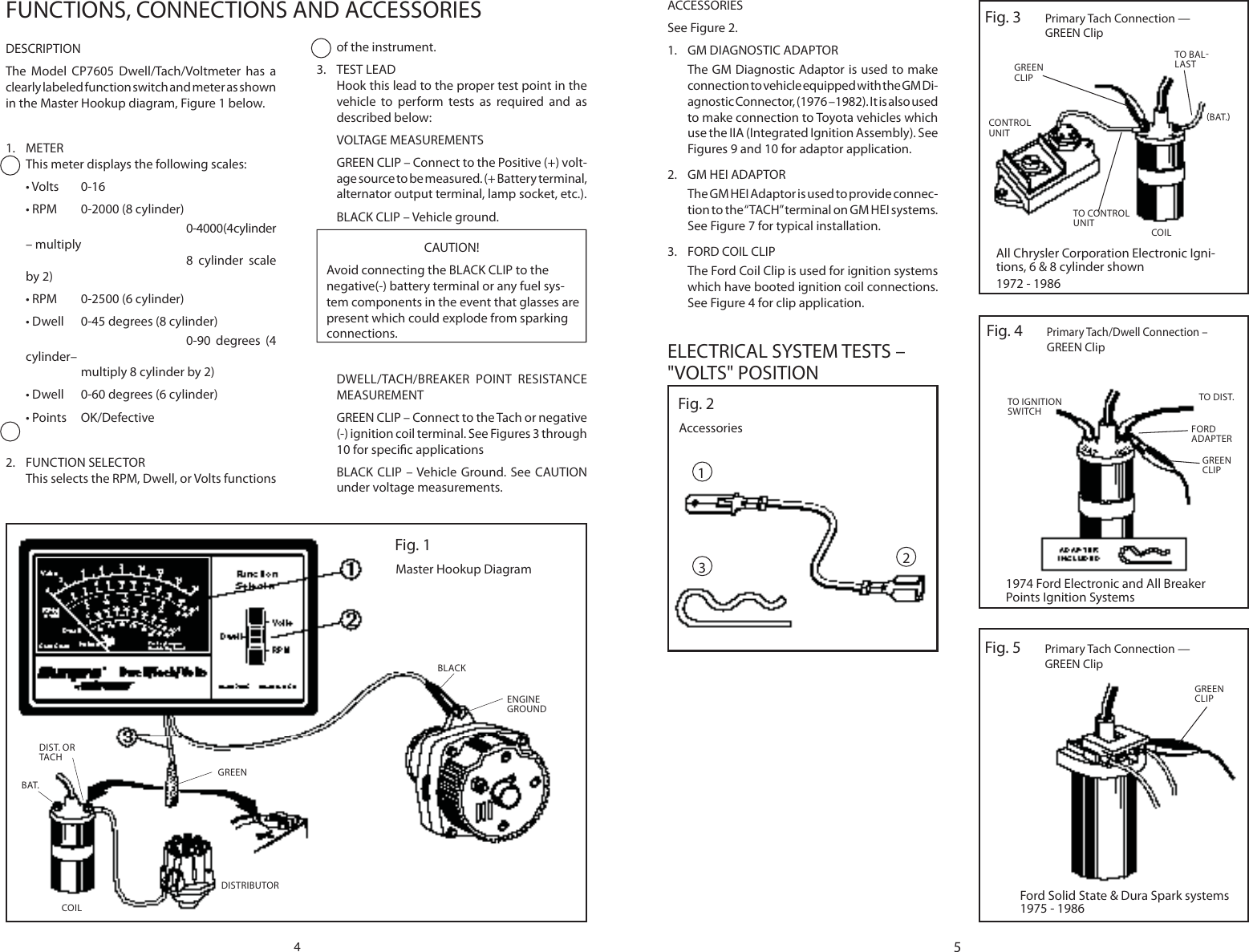 Page 3 of 10 - Actron Actron-Cp7605-Operating-Instructions- 0002-000-219301c_CP7605 Tach Dwell Voltmeter  Actron-cp7605-operating-instructions