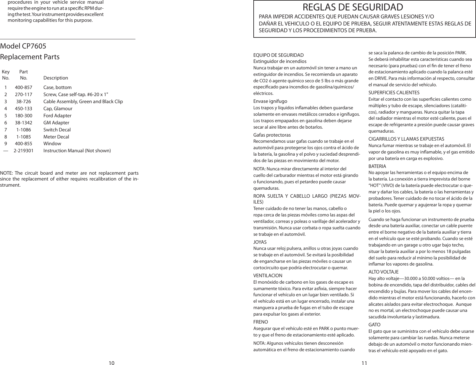 Page 6 of 10 - Actron Actron-Cp7605-Operating-Instructions- 0002-000-219301c_CP7605 Tach Dwell Voltmeter  Actron-cp7605-operating-instructions