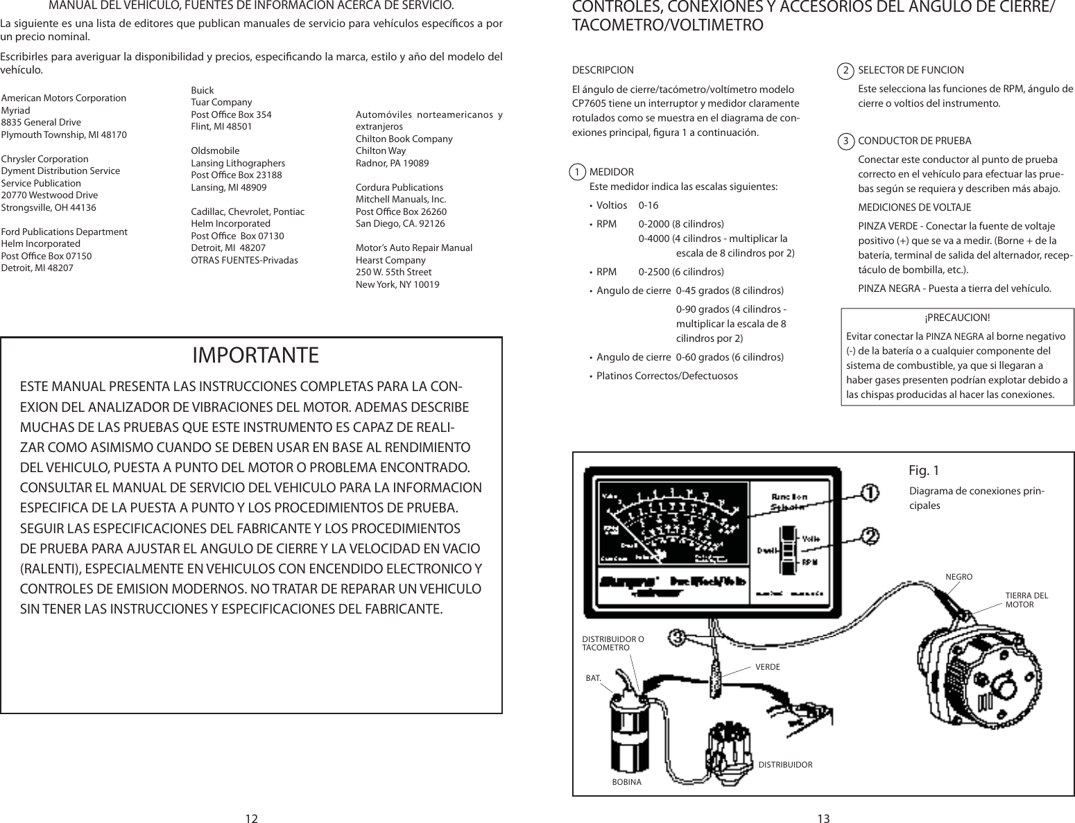 Page 7 of 10 - Actron Actron-Cp7605-Operating-Instructions- 0002-000-219301c_CP7605 Tach Dwell Voltmeter  Actron-cp7605-operating-instructions