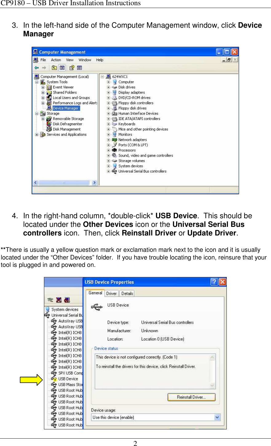 Page 2 of 6 - Actron Actron-Cp9180-Users-Manual- CP9180_Driver_Install_Instructions  Actron-cp9180-users-manual