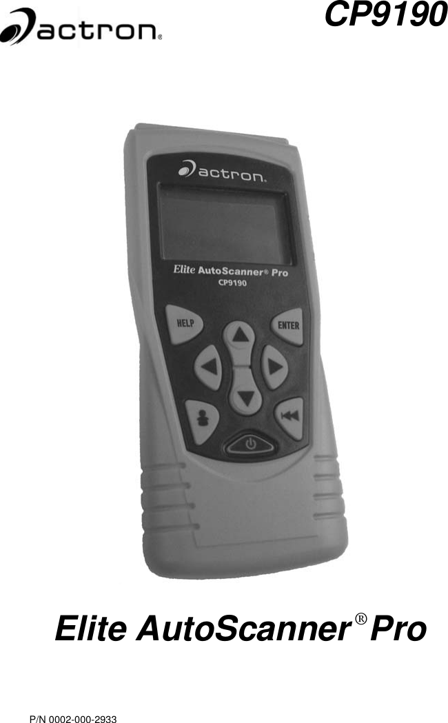 Actron Cp9190 Users Manual