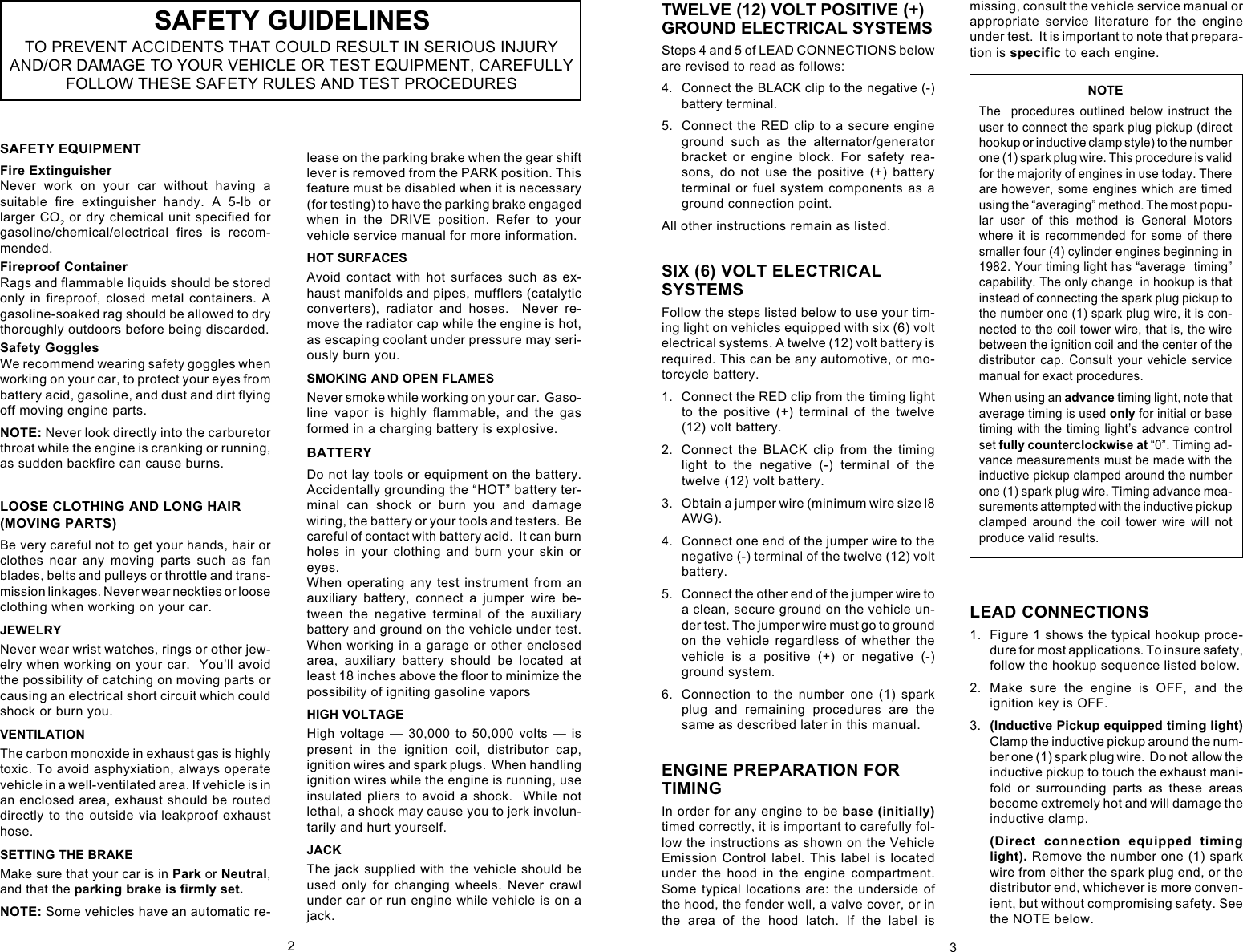 Page 2 of 8 - Actron Actron-Inductive-Timing-Light-Users-Manual-  Actron-inductive-timing-light-users-manual