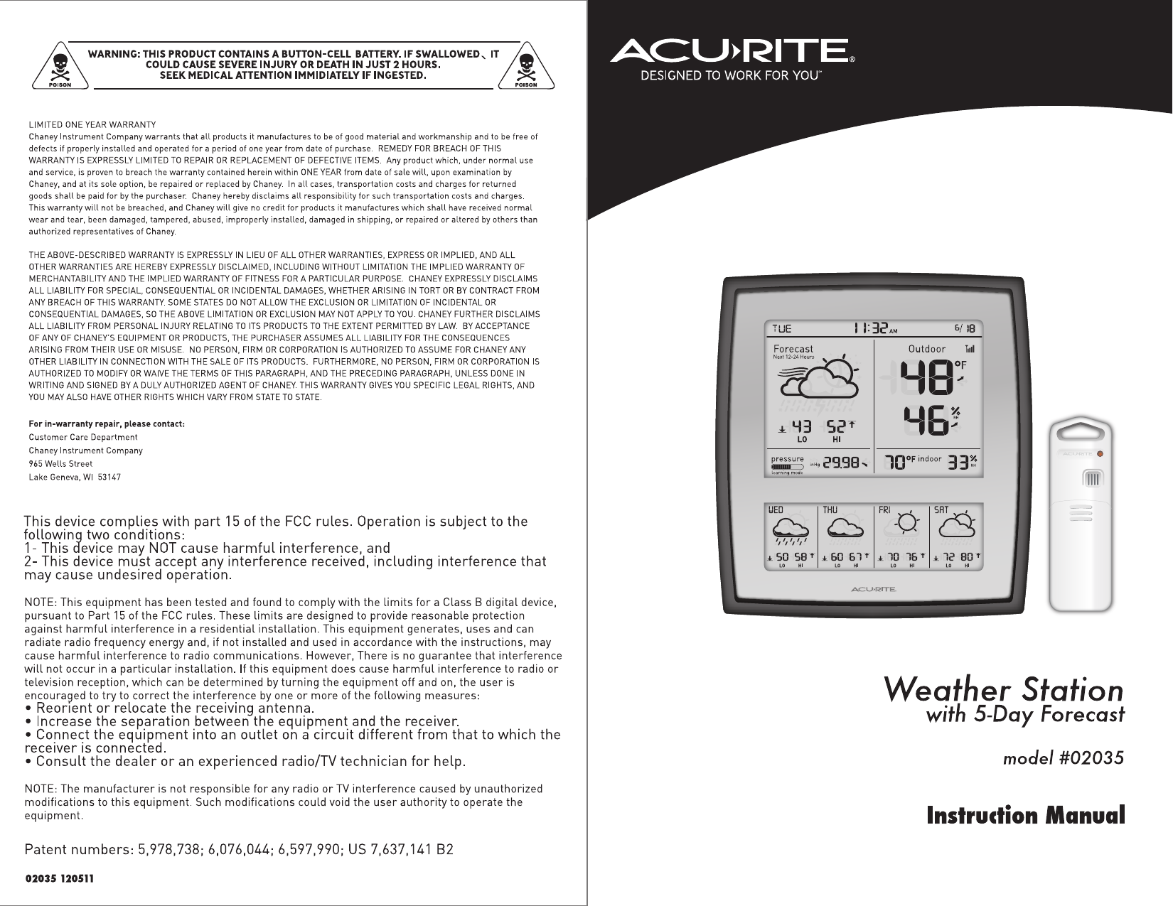 Page 1 of 8 - Acu-Rite Acu-Rite-2035-Users-Manual- 02035-instructions  Acu-rite-2035-users-manual