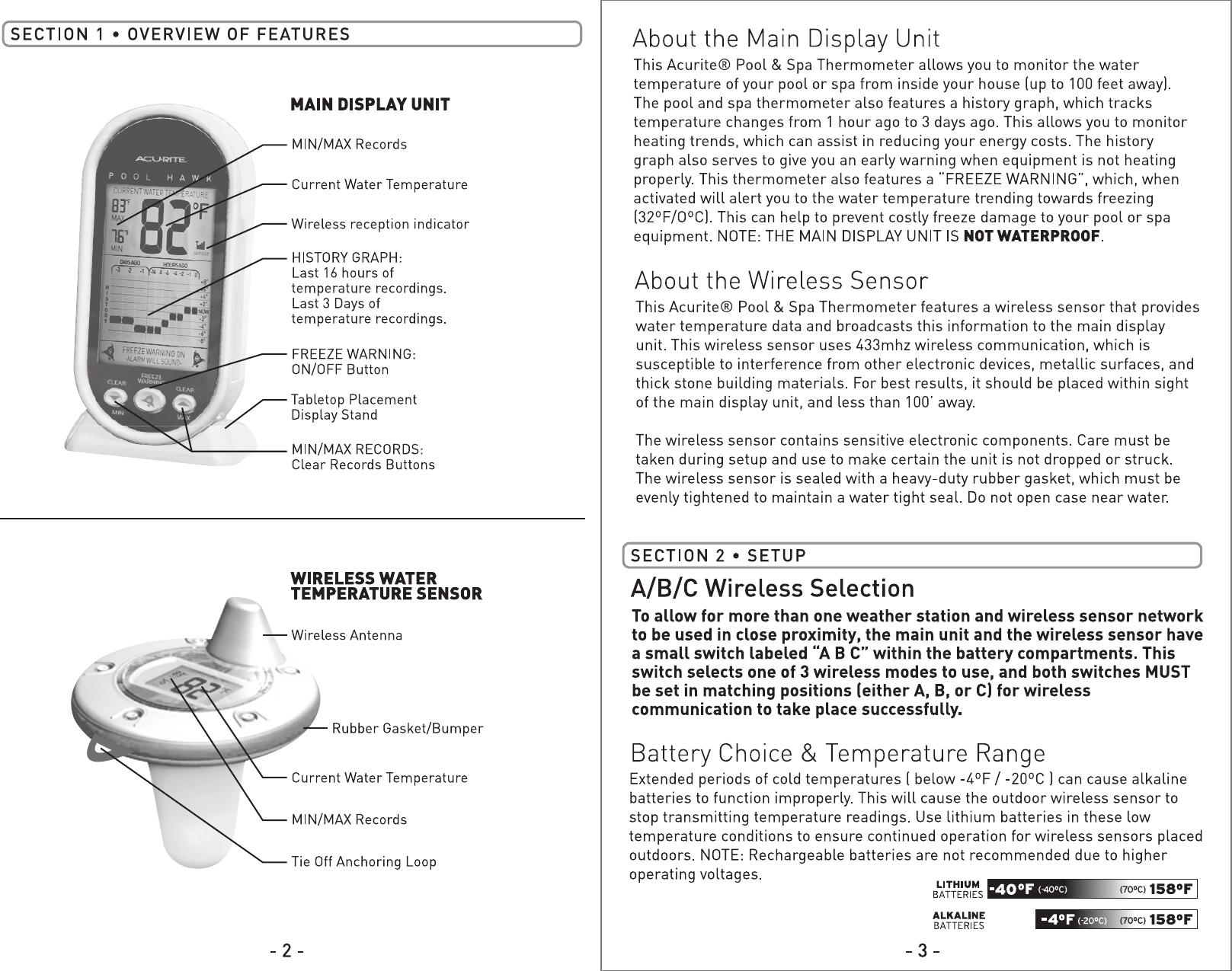 Acu Rite Thermometer 617 Users Manual 00617 POOL INST10 FA