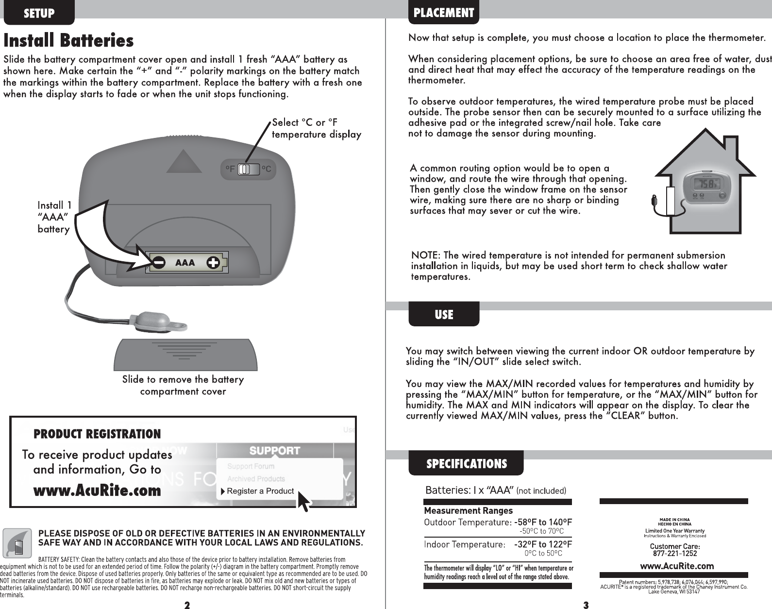 Page 2 of 2 - Acu-Rite Acu-Rite-Acu-Rite-Thermometer-888-Users-Manual- INST12_00888_FA  Acu-rite-acu-rite-thermometer-888-users-manual