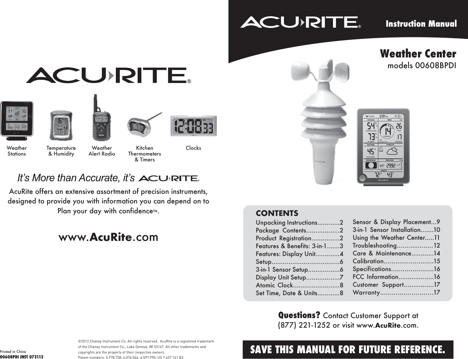 Page 1 of 9 - Acu-Rite Acu-Rite-Acu-Rite-Weather-Radio-00608Bpdi-Users-Manual- 00607-00608-instructions  Acu-rite-acu-rite-weather-radio-00608bpdi-users-manual