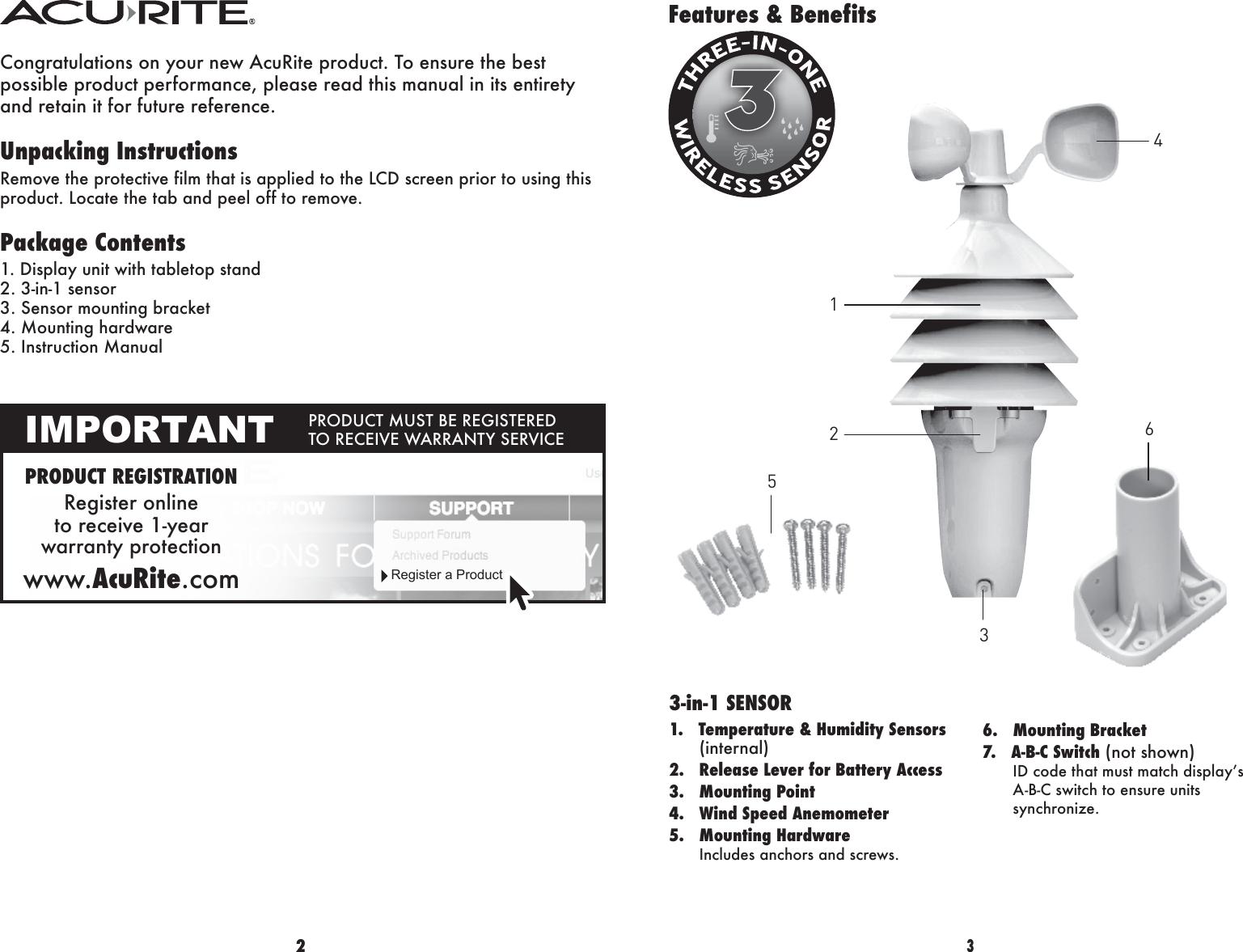 Page 2 of 9 - Acu-Rite Acu-Rite-Acu-Rite-Weather-Radio-00608Bpdi-Users-Manual- 00607-00608-instructions  Acu-rite-acu-rite-weather-radio-00608bpdi-users-manual