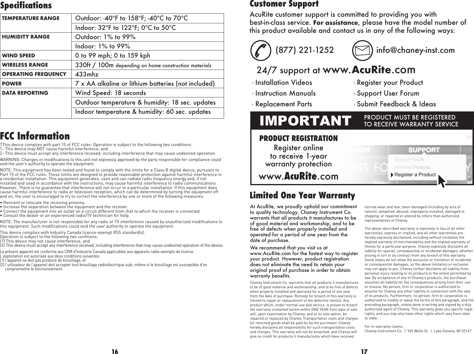 Page 9 of 9 - Acu-Rite Acu-Rite-Acu-Rite-Weather-Radio-00608Bpdi-Users-Manual- 00607-00608-instructions  Acu-rite-acu-rite-weather-radio-00608bpdi-users-manual